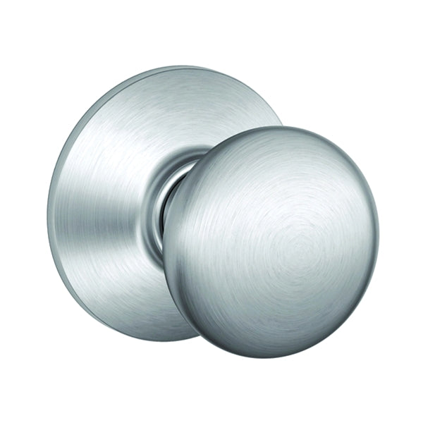Schlage Plymouth Series F10CSV 626 Passage Door Knob, Metal, Satin Chrome