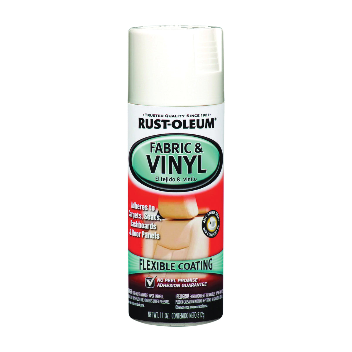 RUST-OLEUM AUTOMOTIVE 248922 Fabric and Vinyl Spray Paint, Gloss, White, 11 oz, Aerosol Can