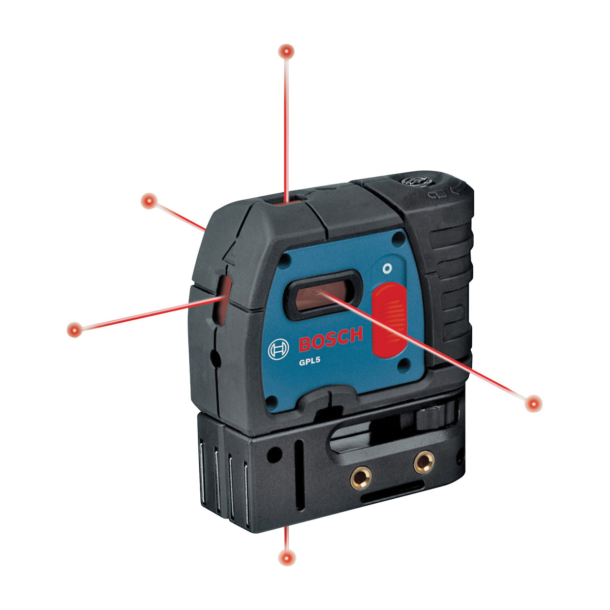 Bosch GPL 5 Laser Level, 100 ft, +/-1/4 in at 100 ft Accuracy, 5-Beam