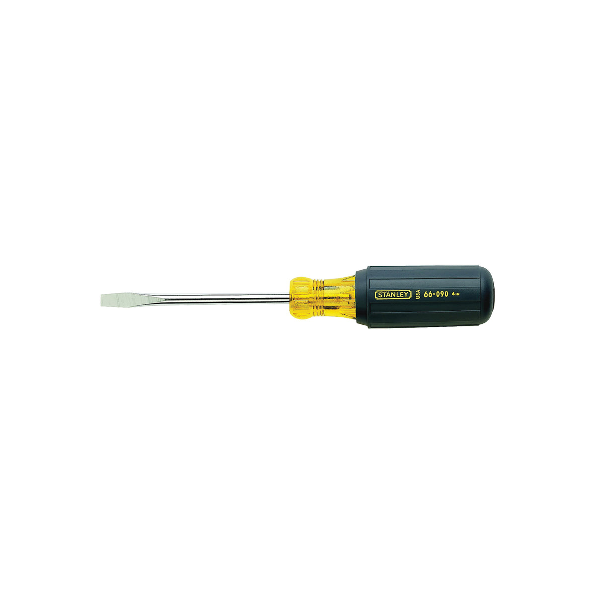 STANLEY 66-090 Screwdriver, 1/4 in Drive, Slotted Drive, 8-1/2 in OAL, 4 in L Shank, Vinyl Grip Handle