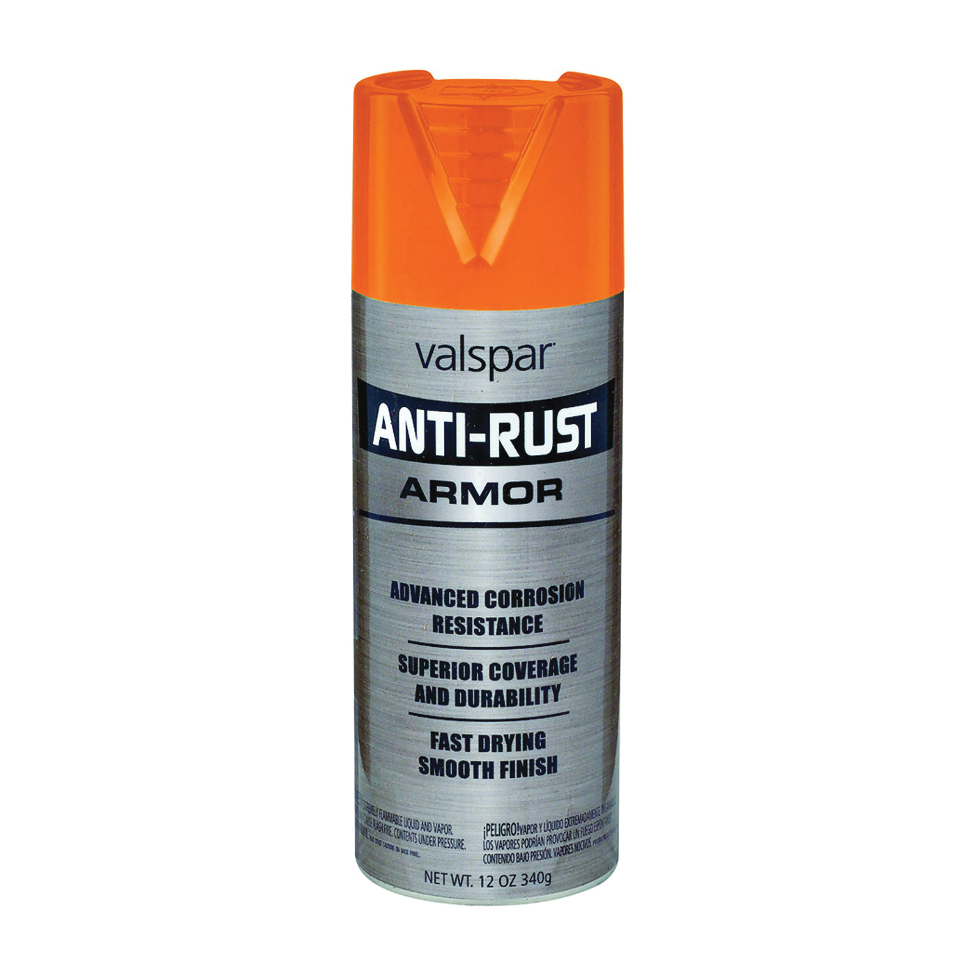 Valspar 044.0021937.076 Anti-Rust Enamel Spray Paint, Gloss, Safety Orange, 16 oz, Aerosol Can
