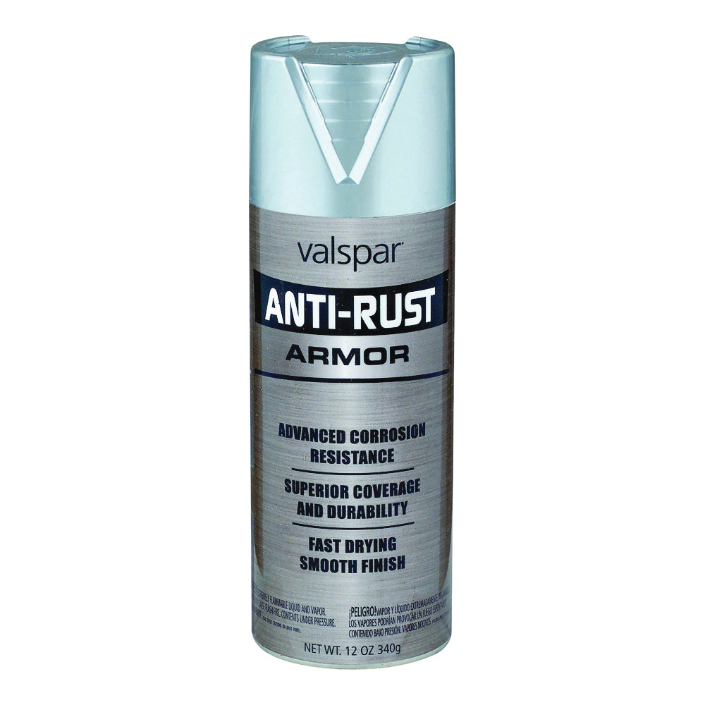Valspar 044.0021940.076 Anti-Rust Enamel Spray Paint, Gloss, Aluminum, 12 oz, Aerosol Can
