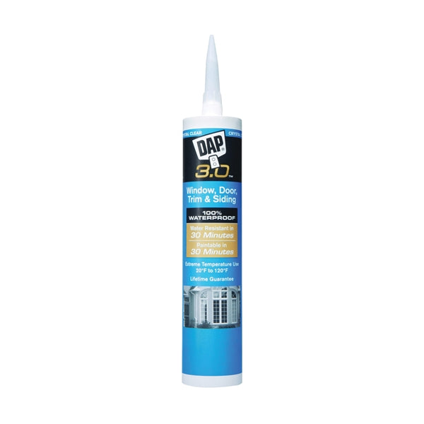 DAP 3.0 18362 Sealant, Crystal Clear, 65 to 190 deg F, 9 oz Tube