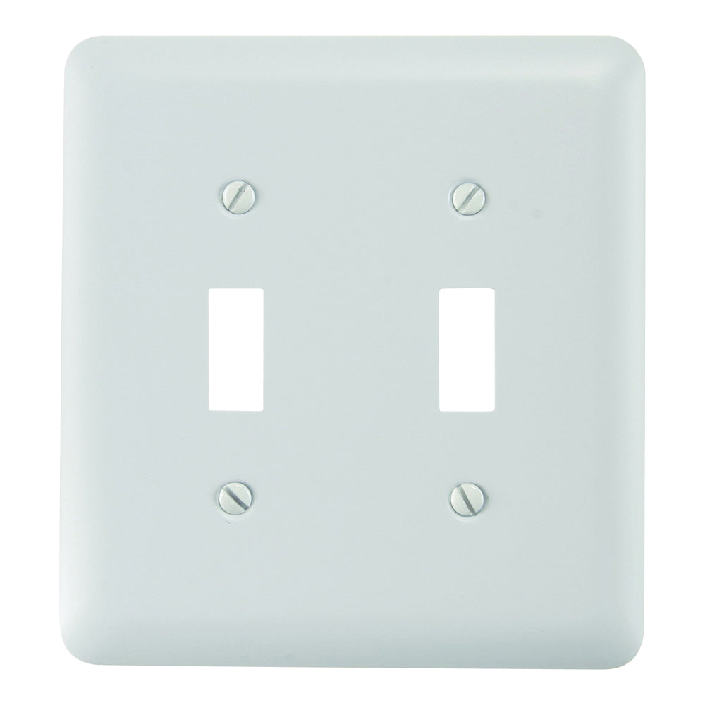 Amerelle 935TTW Wallplate, 5 in L, 4-5/8 in W, 2 -Gang, Steel, White