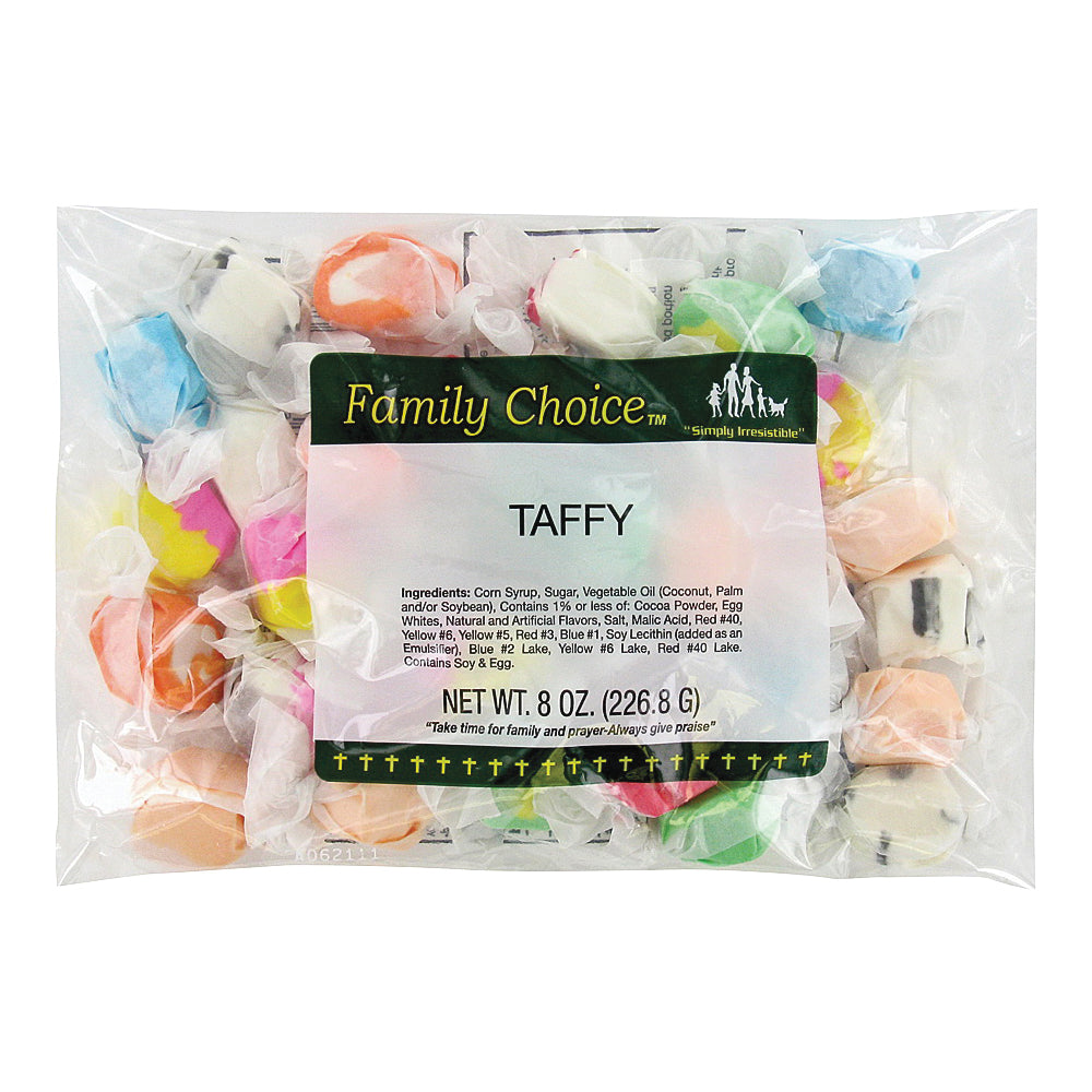 Family Choice 1168 Taffy Candy, Assorted Fruits Flavor, 6.5 oz