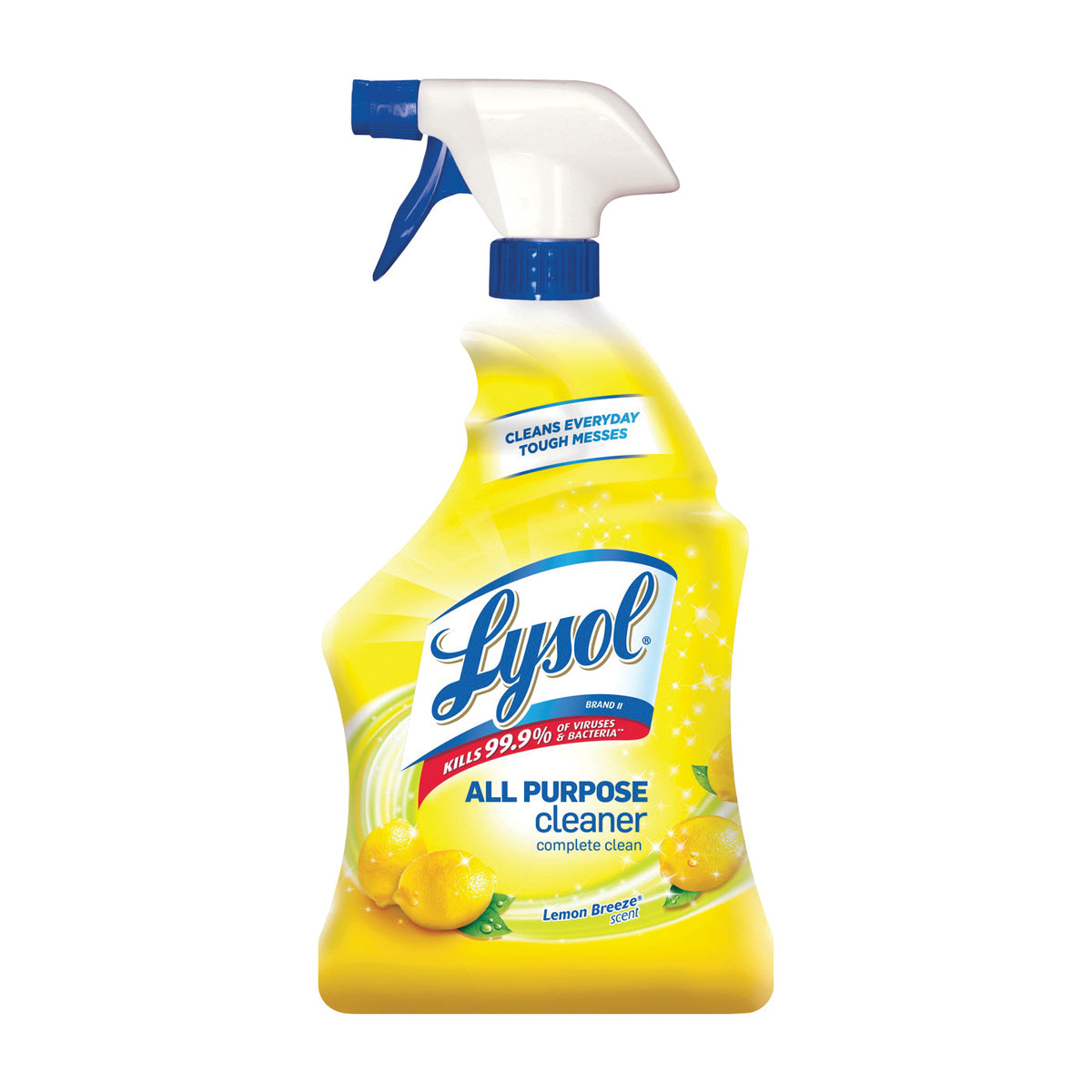 Lysol 1920075352 All-Purpose Cleaner, 32 oz Spray Bottle, Liquid, Lemon Breeze, Turquoise