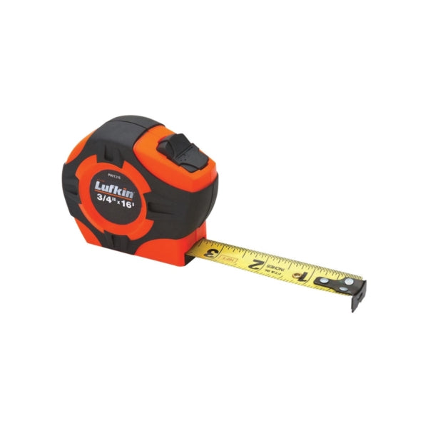 Crescent Lufkin PHV1316N Tape Measure, 16 ft L Blade, 3/4 in W Blade, Steel Blade, ABS Case, Orange Case