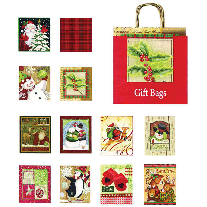 Hometown Holidays 69617 Gift Bag, 10 in W, 12 in H, Kraft