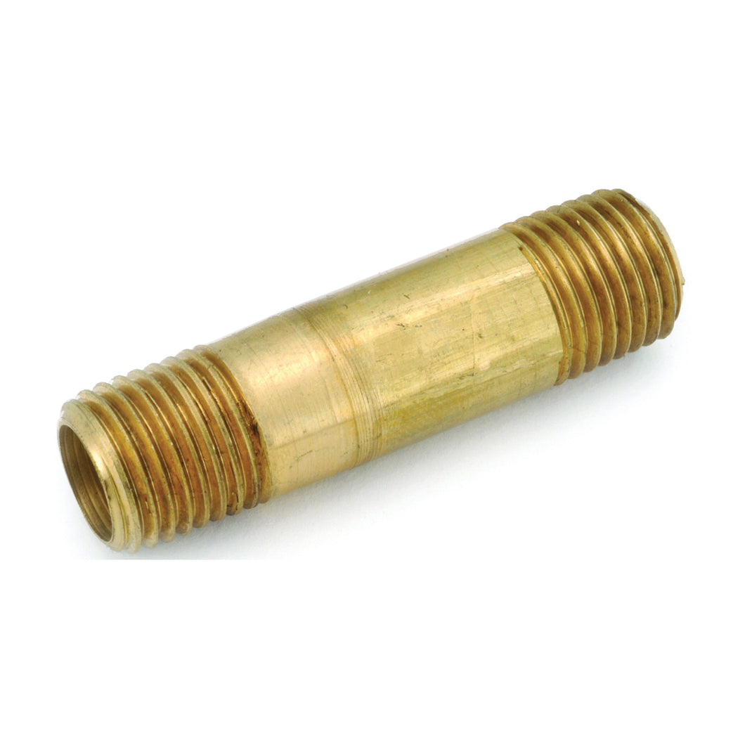 Anderson Metals 736113-0448 Pipe Nipple, 1/4 in, NPT, Brass, 3 in L