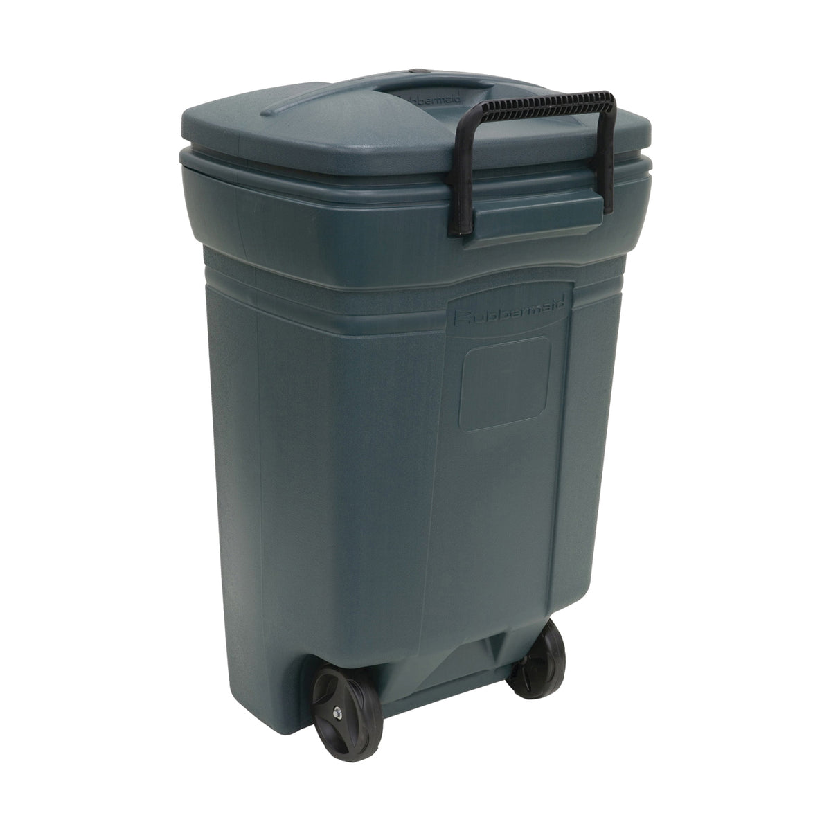 United Solutions RM134501 Trash Can, 45 gal Capacity, Plastic, Green, Snap-Fit Lid Closure