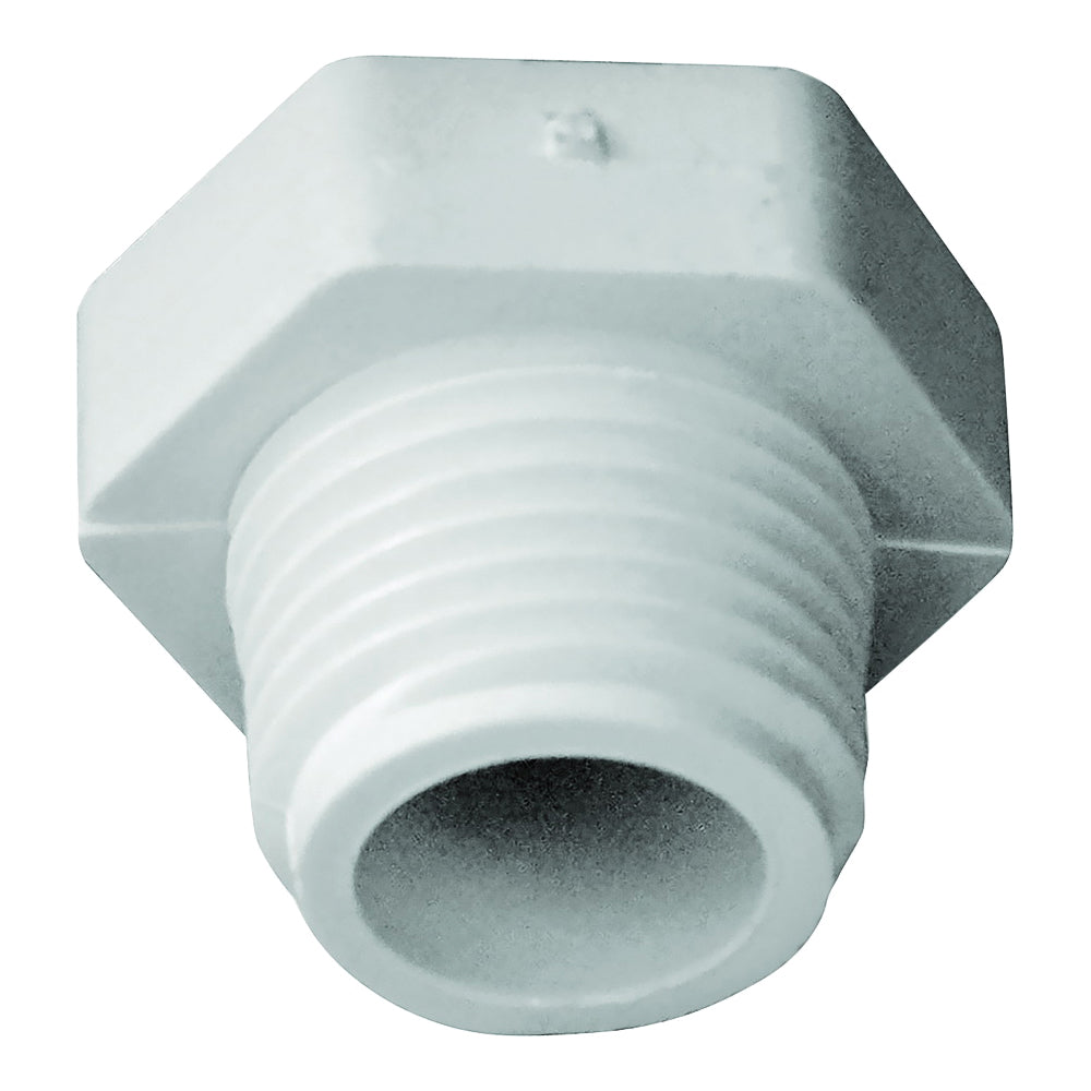 GENOVA 31805 Pipe Plug, 1/2 in, MIP, PVC, White, SCH 40 Schedule