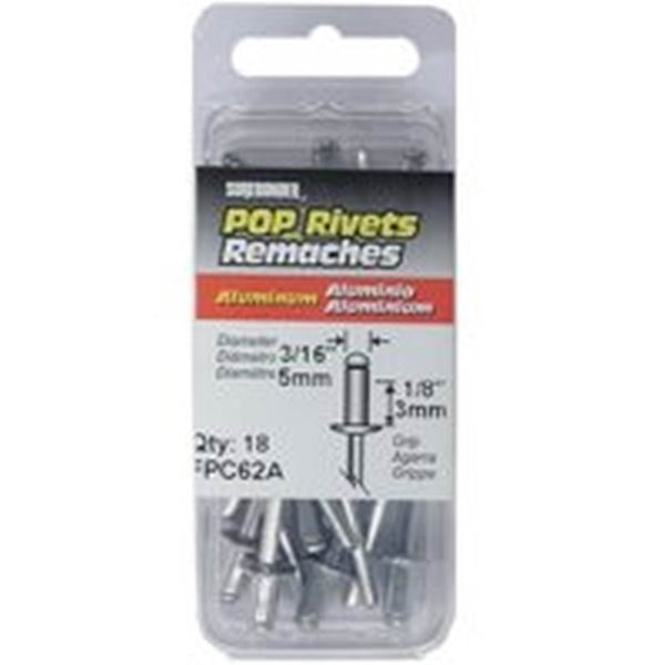 SUREBONDER FPC62A Pop Rivet, Short, 1/8 in L, Aluminum