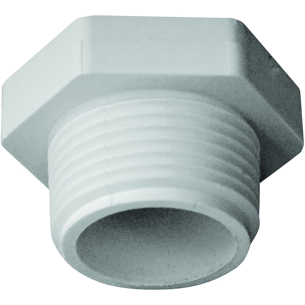 GENOVA 31810 Pipe Plug, 1 in, MIP, PVC, White, SCH 40 Schedule