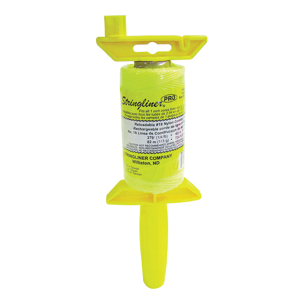 Stringliner 25112 Line Reel, 270 ft L Line, Fluorescent Yellow Line
