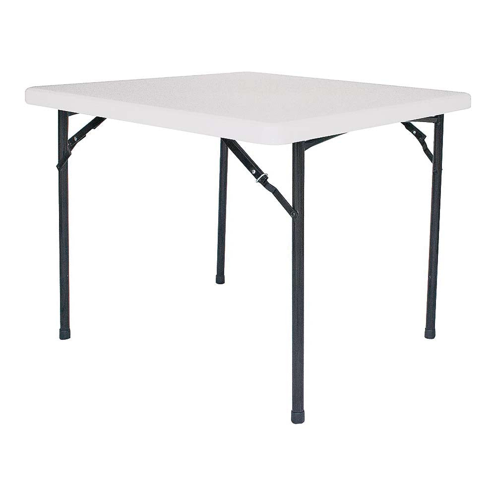 Simple Spaces BT036X001A Folding Table, 36 in OAW, 36 in OAD, 29-1/4 in OAH, Steel Frame, Polyethylene Tabletop