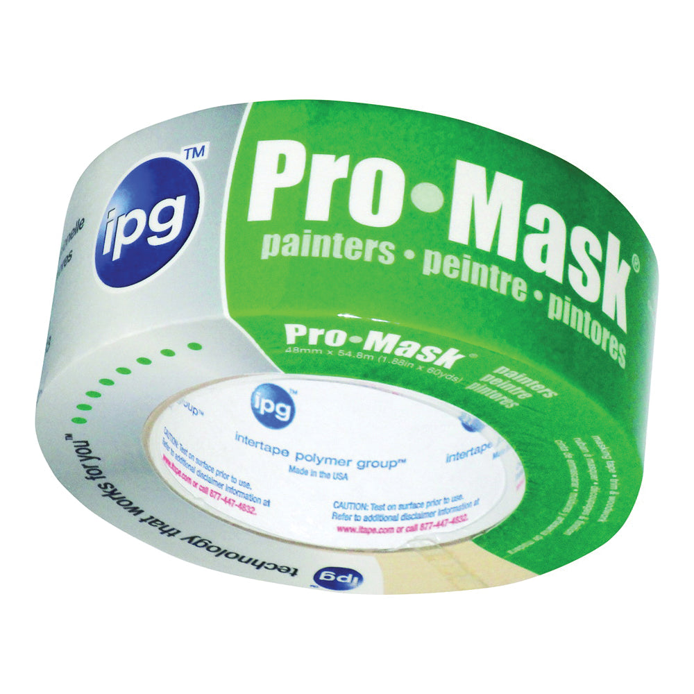 IPG 5201-.75 Painters Masking Tape, 60 yd L, 0.7 in W, Crepe Paper Backing, Beige