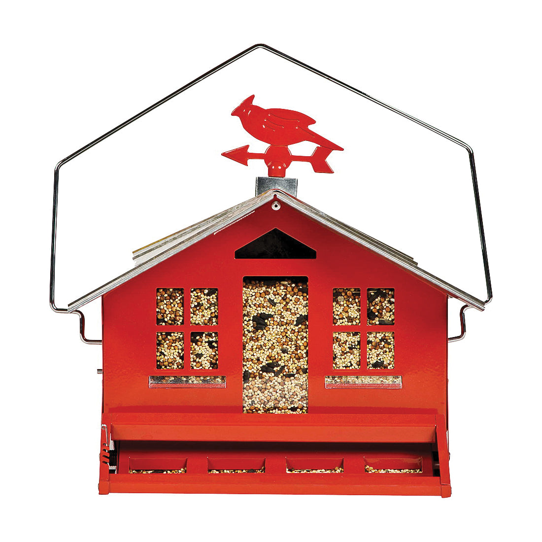 Perky-Pet Squirrel-Be-Gone II 338 Wild Bird Feeder, Country, 8 lb, Metal, 14 in H, Pole Mounting