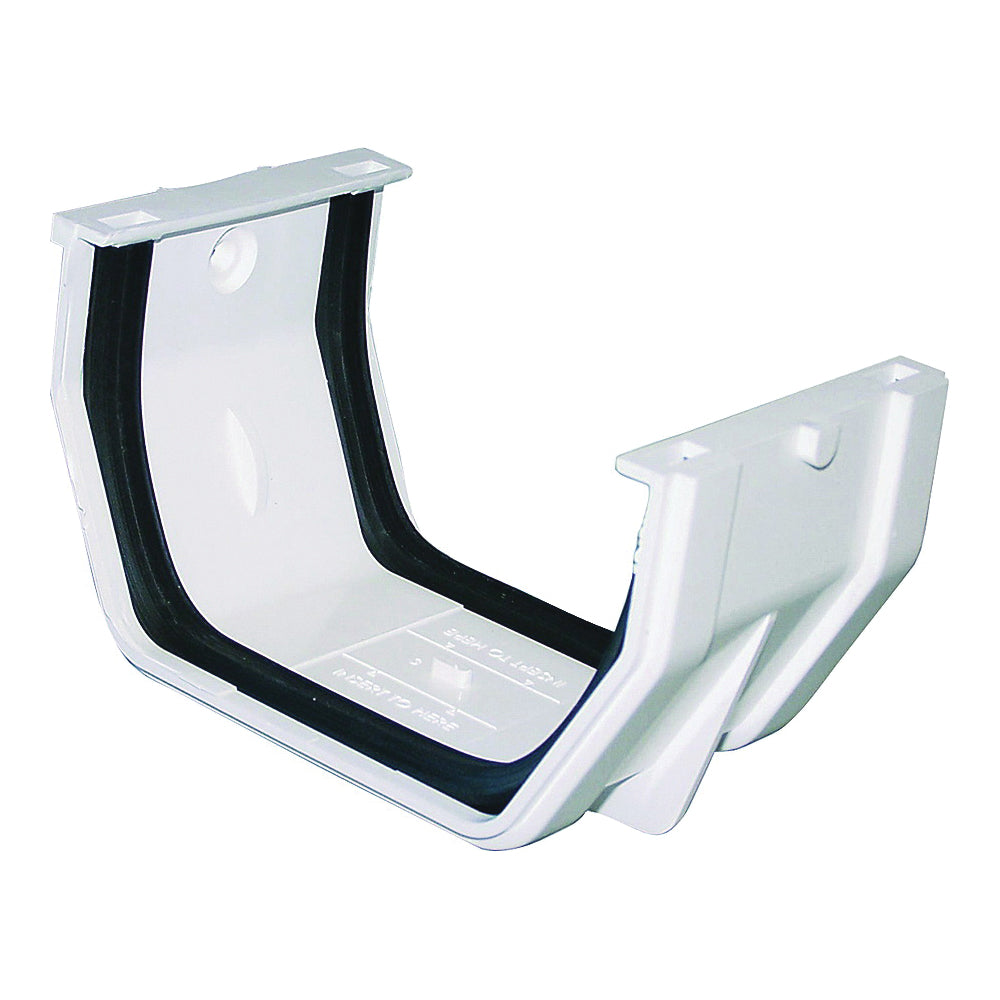 GENOVA RW105 Gutter Slip Joint, Vinyl, White