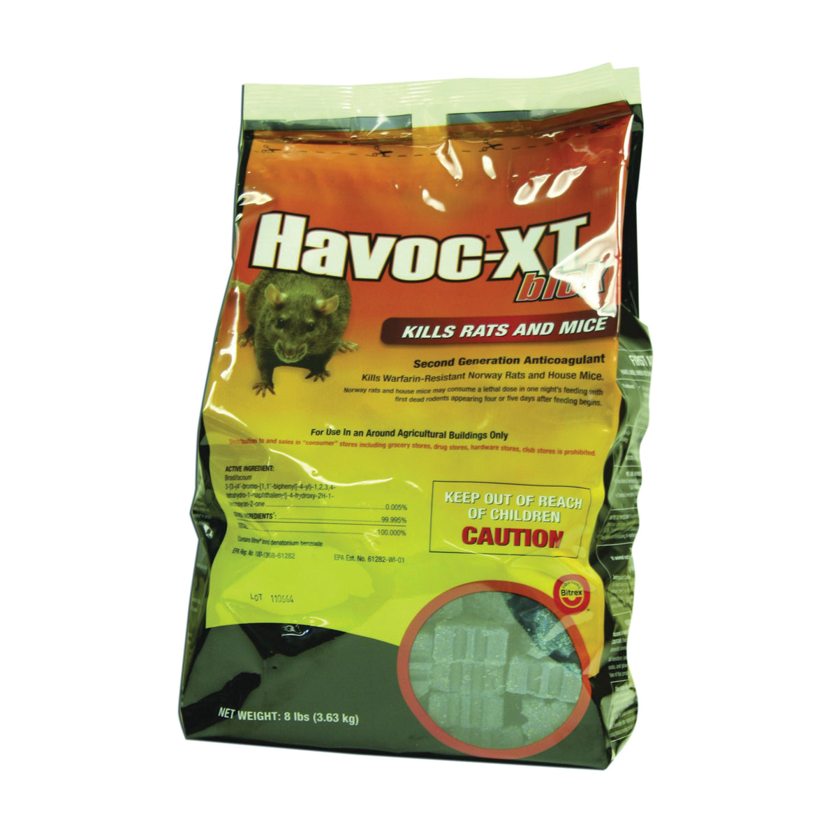 NEOGEN Havoc 116362 Mouse Killer, Pellet, 8 lb Pouch