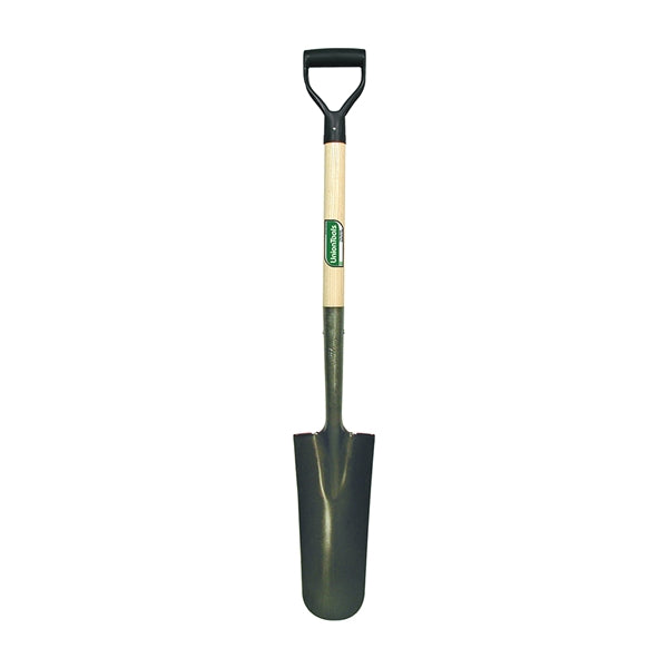 UnionTools 47107 Drain Spade Shovel, 5-1/4 in W Blade, Steel Blade, Hardwood Handle, D-Shaped Handle, 27 in L Handle