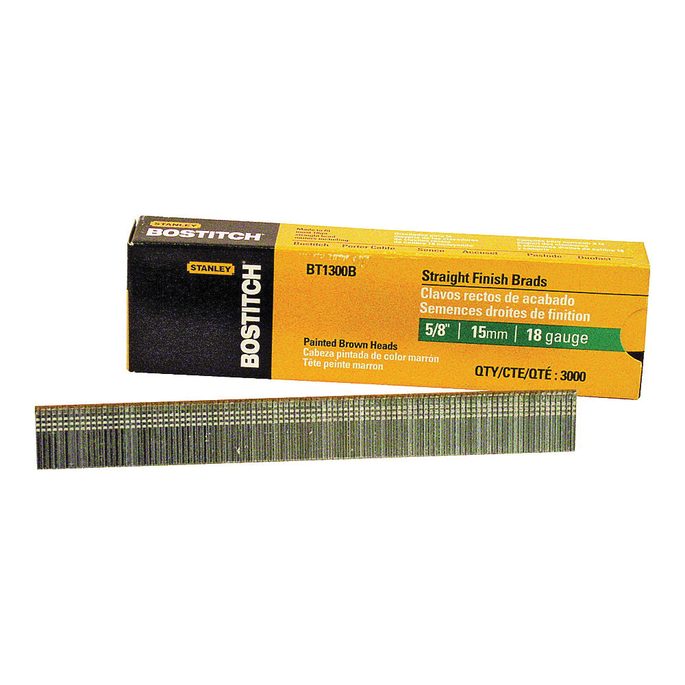 Bostitch BT1300B Nail, 5/8 in L, 18 Gauge, Steel, Coated, Brad Head, Smooth Shank