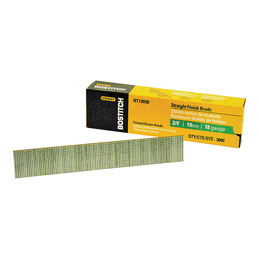 Bostitch BT1303B Nail, 3/4 in L, 18 Gauge, Steel, Coated, Brad Head, Smooth Shank