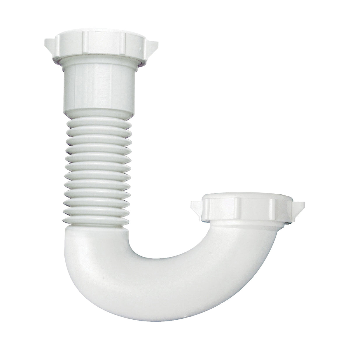Plumb Pak PP812-50 J-Bend, 1-1/2, 1/2 x 1-1/4 in, Slip, Plastic, White