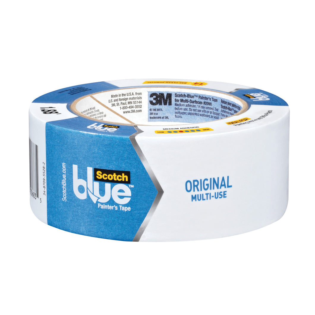 ScotchBlue 2090-48A Painter's Tape, 60 yd L, 1.88 in W, Crepe Paper Backing, Blue