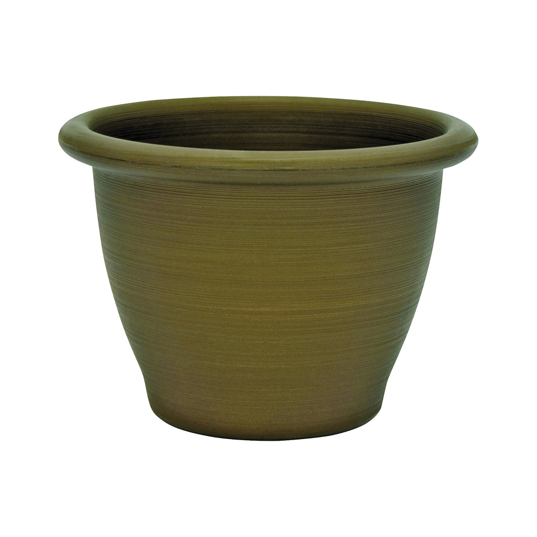 Southern Patio Toscana TN1606AB Planter, 16 in W, 16 in D, Round, Plastic, Antique Bronze