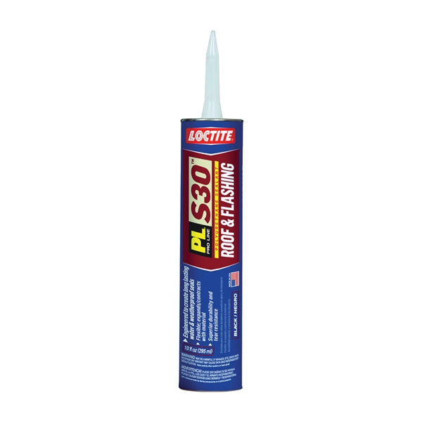 Loctite PL S30 Series 1618181 Roof and Flashing Sealant, Black, Paste, 10 fl-oz Cartridge