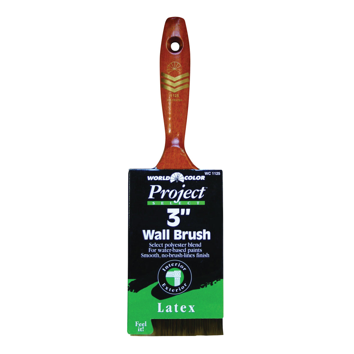 Linzer 1125-3 Paint Brush, 3 in W, 3-1/4 in L Bristle, Polyester Bristle, Varnish Handle