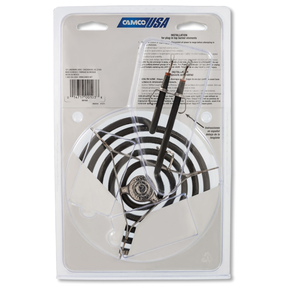 CAMCO 00103 Top Burner, 240 V, 1325 W, Plug