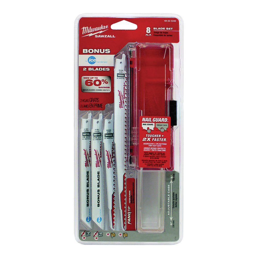 Milwaukee 49-22-1105 Reciprocating Saw Blade Set, 5-Piece, Bi-Metal, White