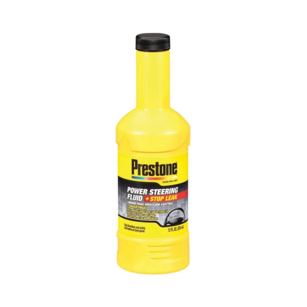 Prestone AS-262 Power Steering Fluid with Stop Leak Clear Amber, 12 oz Bottle