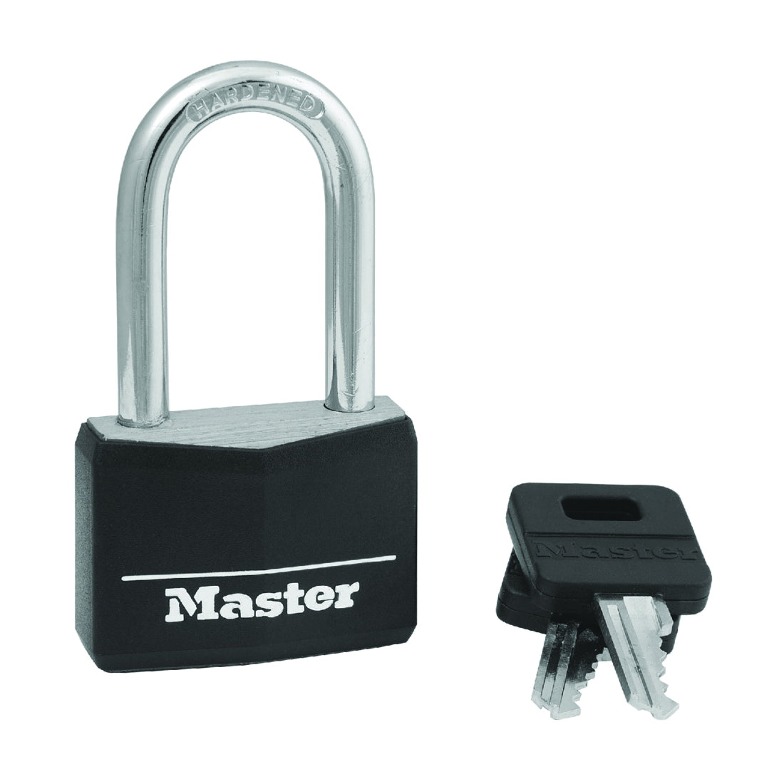 Master Lock 141DLF Padlock, Keyed Different Key, Large Shackle, 1/4 in Dia Shackle, 1-1/2 in H Shackle, Steel Shackle