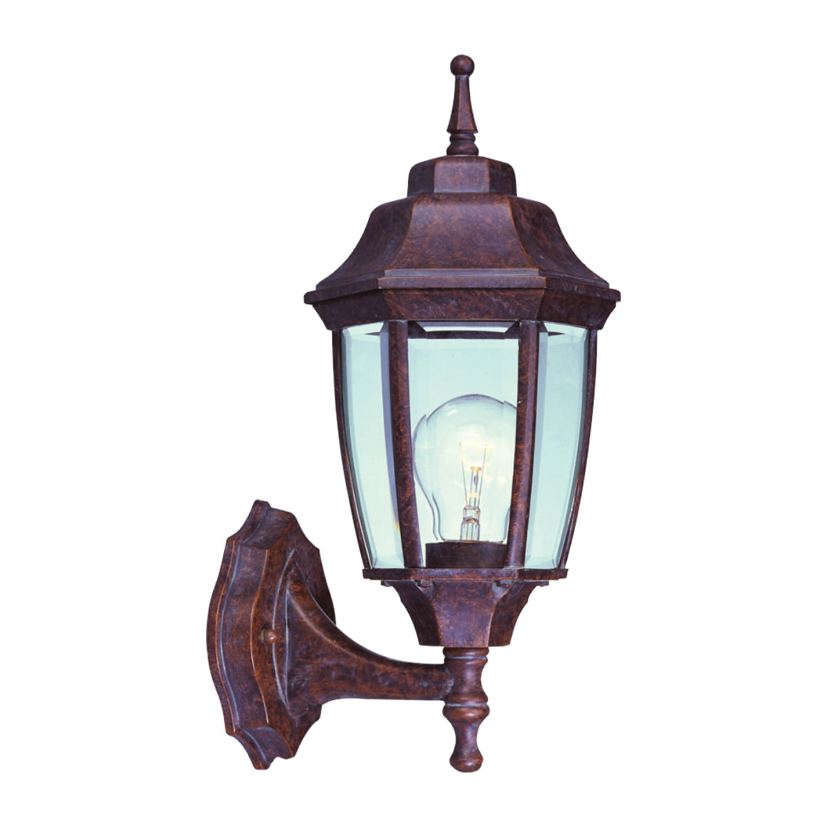 Boston Harbor BRT-BPP1611-RB3L Outdoor Wall Lantern, 120 V, 60 W, A19 or CFL Lamp, Aluminum Fixture, Rustic Brown