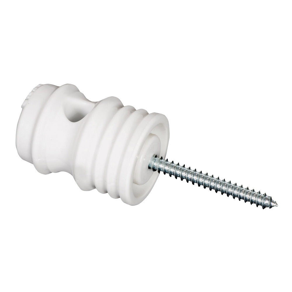 Zareba IWSD-Z Self-Drilling Insulator, Aluminum/Steel, Porcelain, White