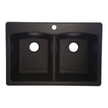 Load image into Gallery viewer, FRANKE EDOX33229-1 Kitchen Sink, 33 in OAW, 9 in OAH, 22 in OAD, Granite, Onyx, Top Mounting
