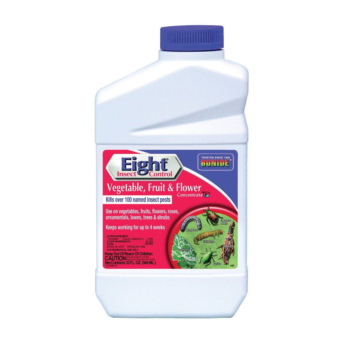 Bonide Eight 443 Insect Control, Liquid, 1 QT