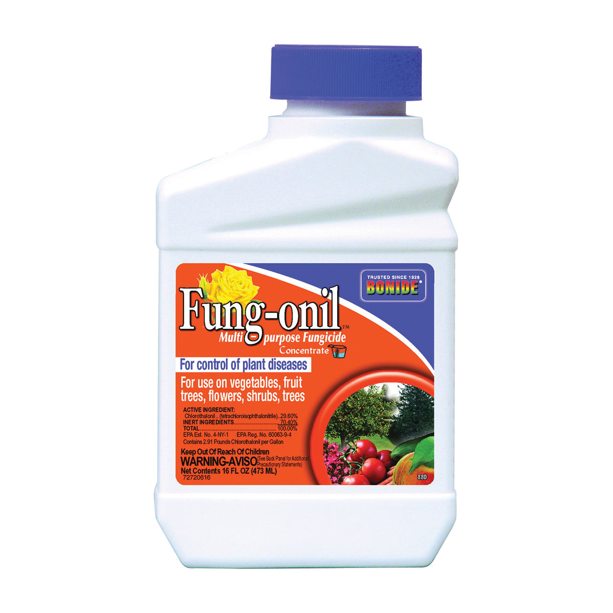 Fung-onil 880 Fungicide, Liquid, Minimal, White, 1 pt