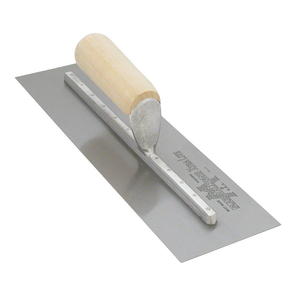 Marshalltown MX66 Finishing Trowel, 16 in L Blade, 4 in W Blade, Spring Steel Blade, Straight Handle, Wood Handle