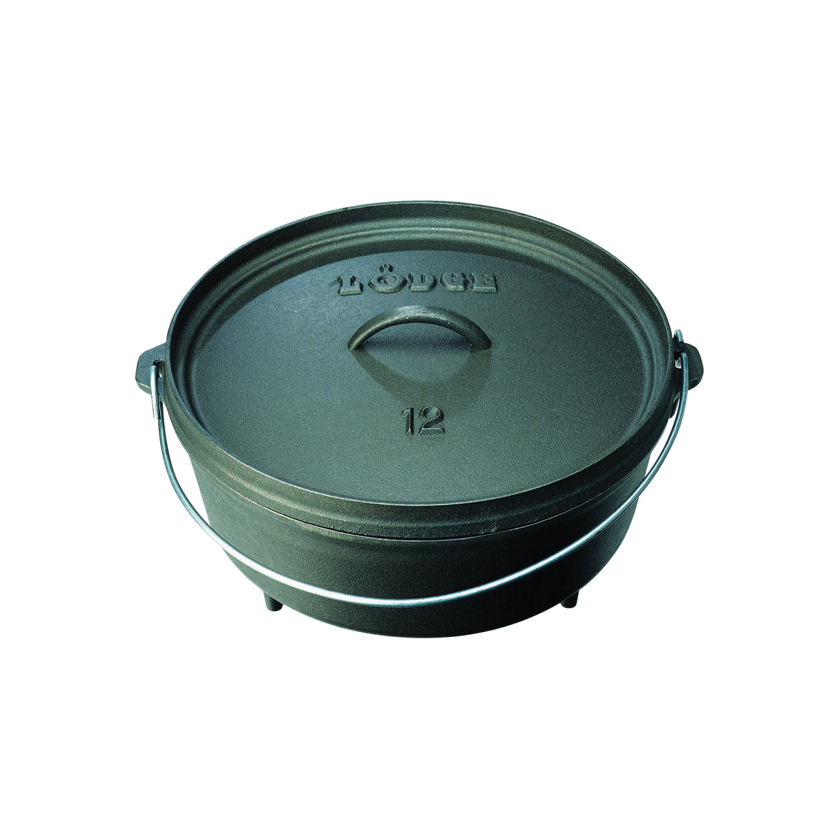 Lodge L10CO3 Camp Dutch Oven, 4 qt Capacity, Cast Iron, Black, Bail Handle