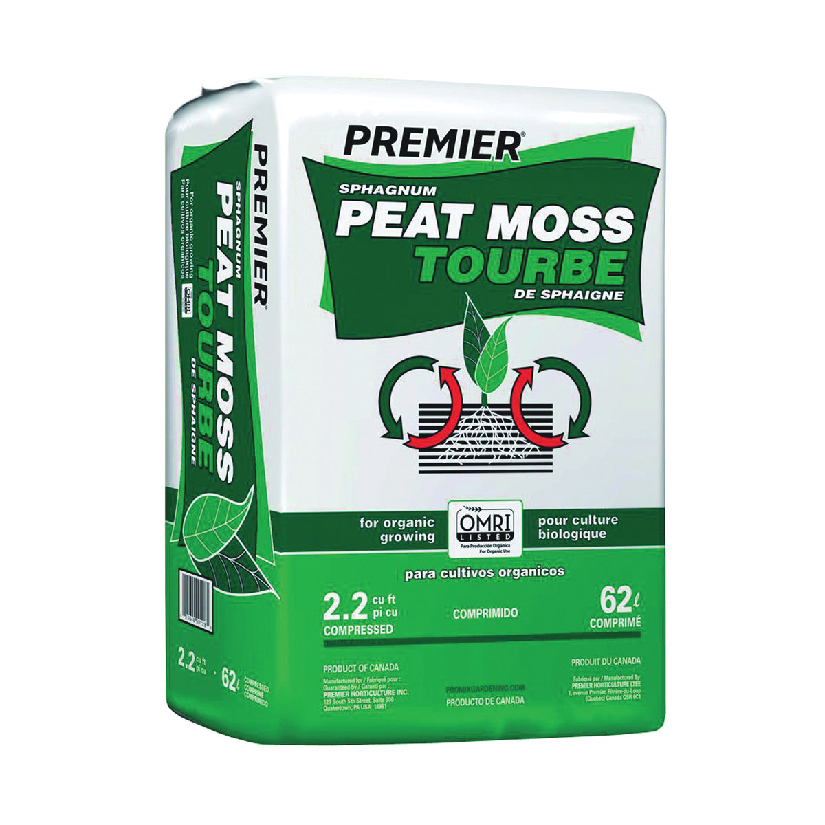 Premier 0128P Peat Moss, 2.2 cu-ft Bale