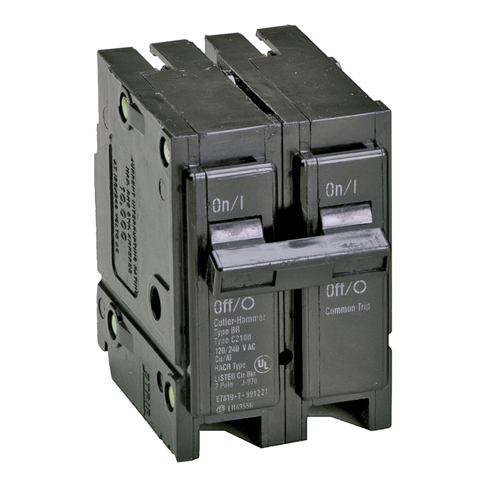 Cutler-Hammer BR215 Circuit Breaker, Mini, Type BR, 15 A, 2 -Pole, 120/240 V, Plug Mounting
