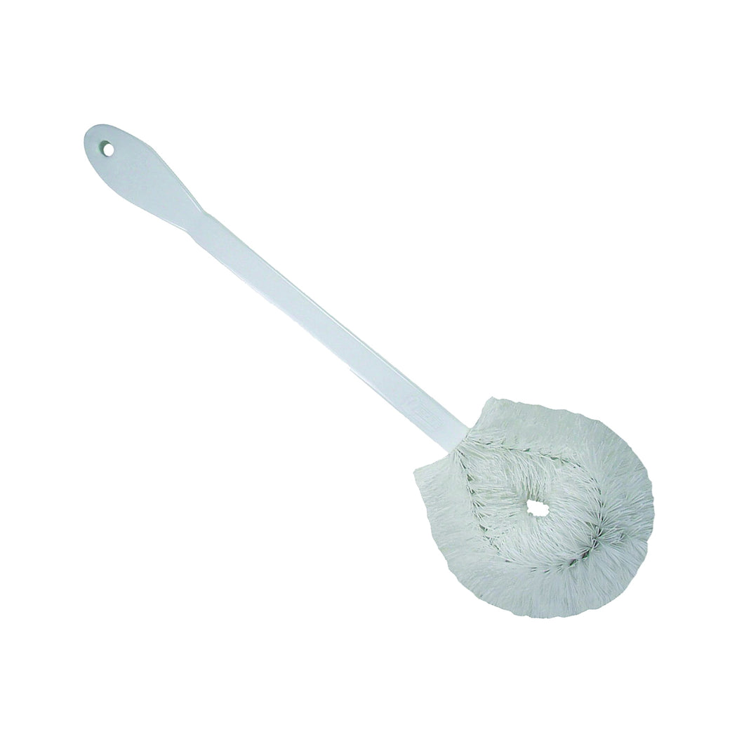 Quickie Deluxe 301 Toilet Bowl Brush, Nylon Bristle, White Bristle, White Handle