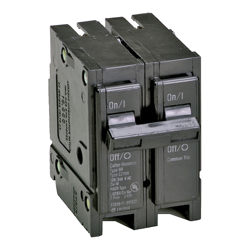Cutler-Hammer BR220 Circuit Breaker, Mini, Type BR, 20 A, 2 -Pole, 120/240 V, Plug Mounting