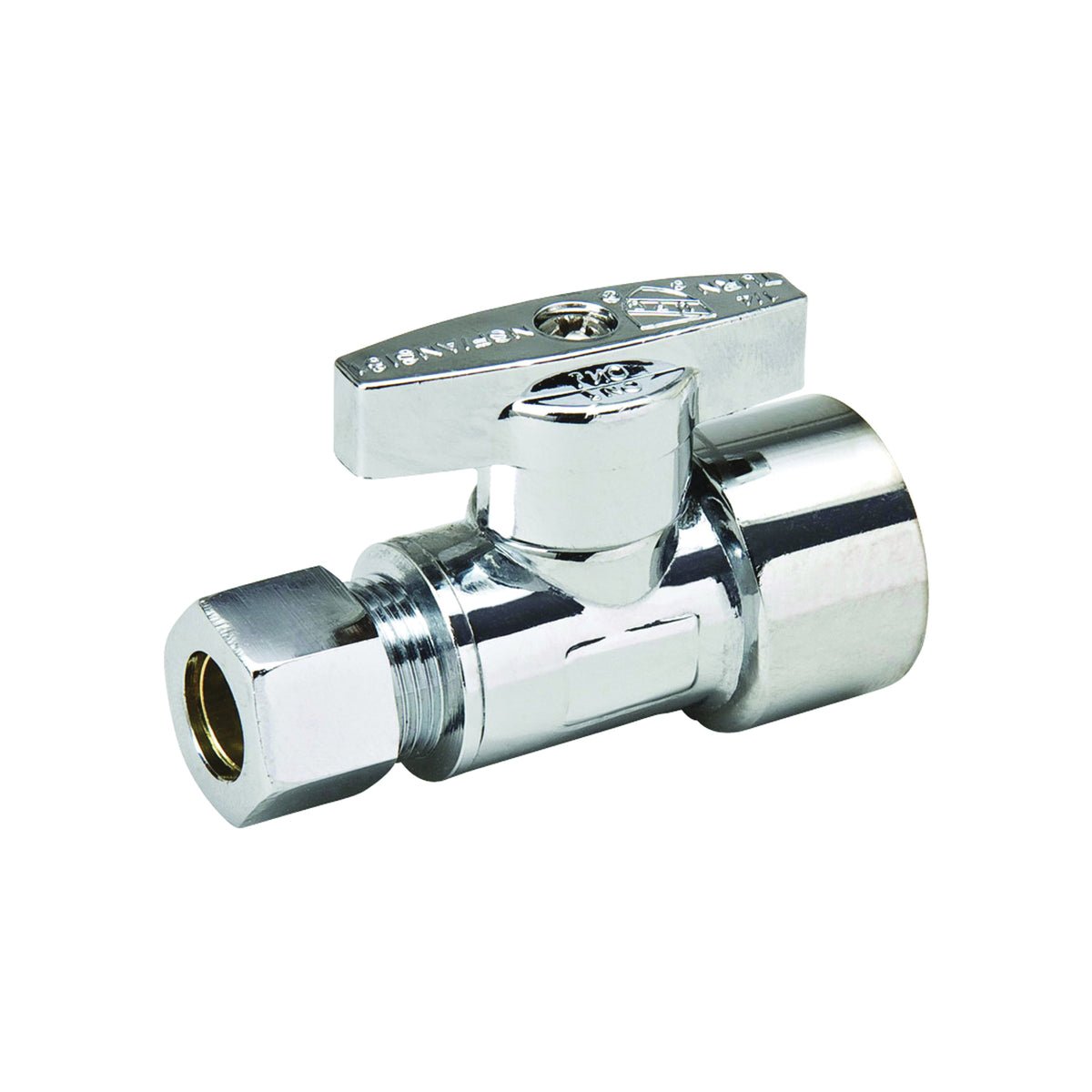 Southland 191-232HC Supply Line Stop Valve, 3/8 x 1/2 in Connection, Compression x FIP, 125 psi Pressure, Brass Body