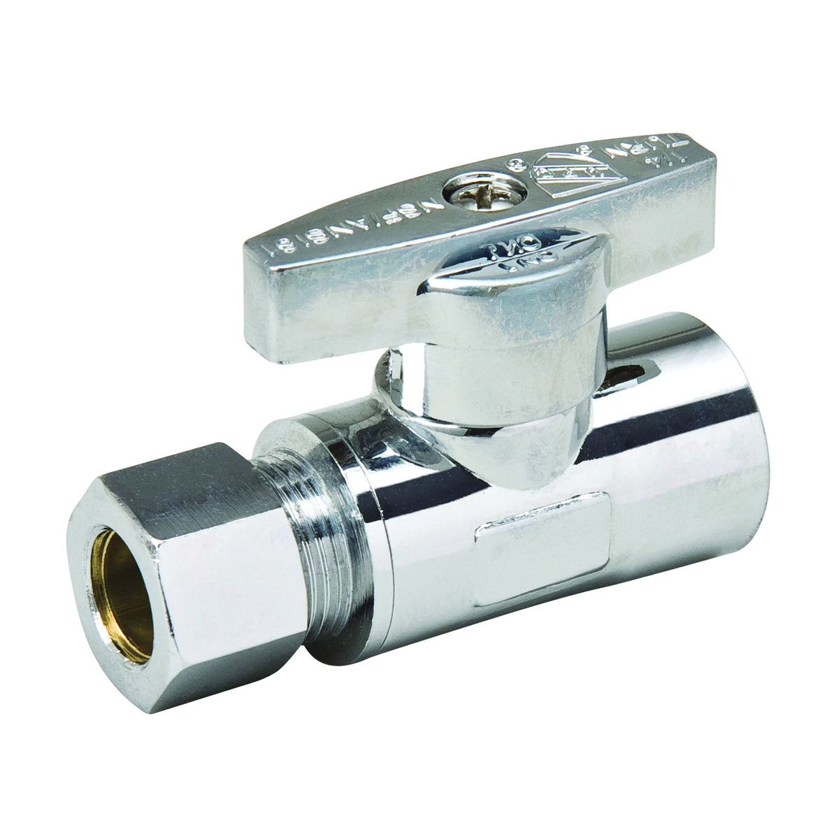 Southland 191-432HC Supply Line Stop Valve, 1/2 x 3/8 in Connection, Sweat x Compression, 125 psi Pressure, Brass Body