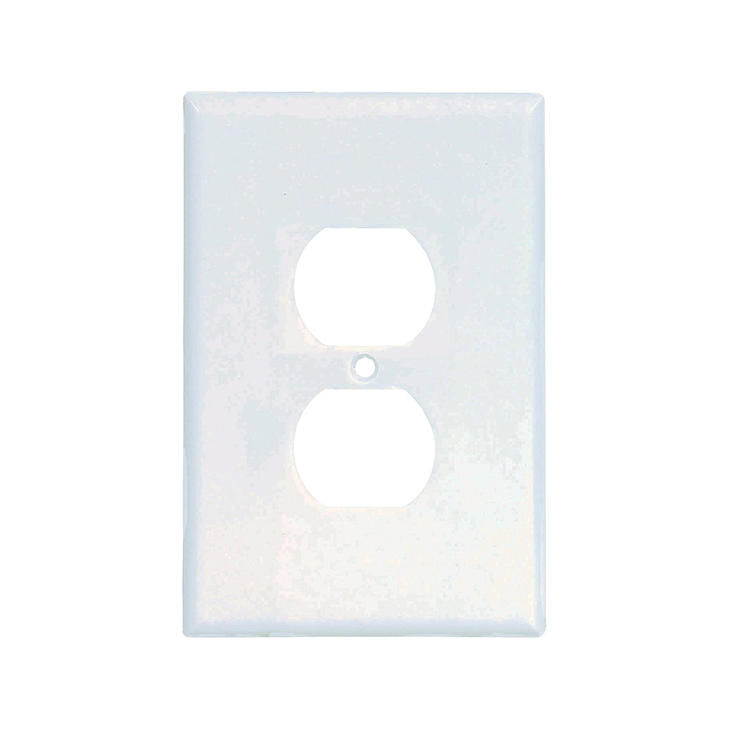 Eaton Wiring Devices 2142W-BOX Receptacle Wallplate, 5-1/4 in L, 3-1/2 in W, 1 -Gang, Thermoset, White, High-Gloss