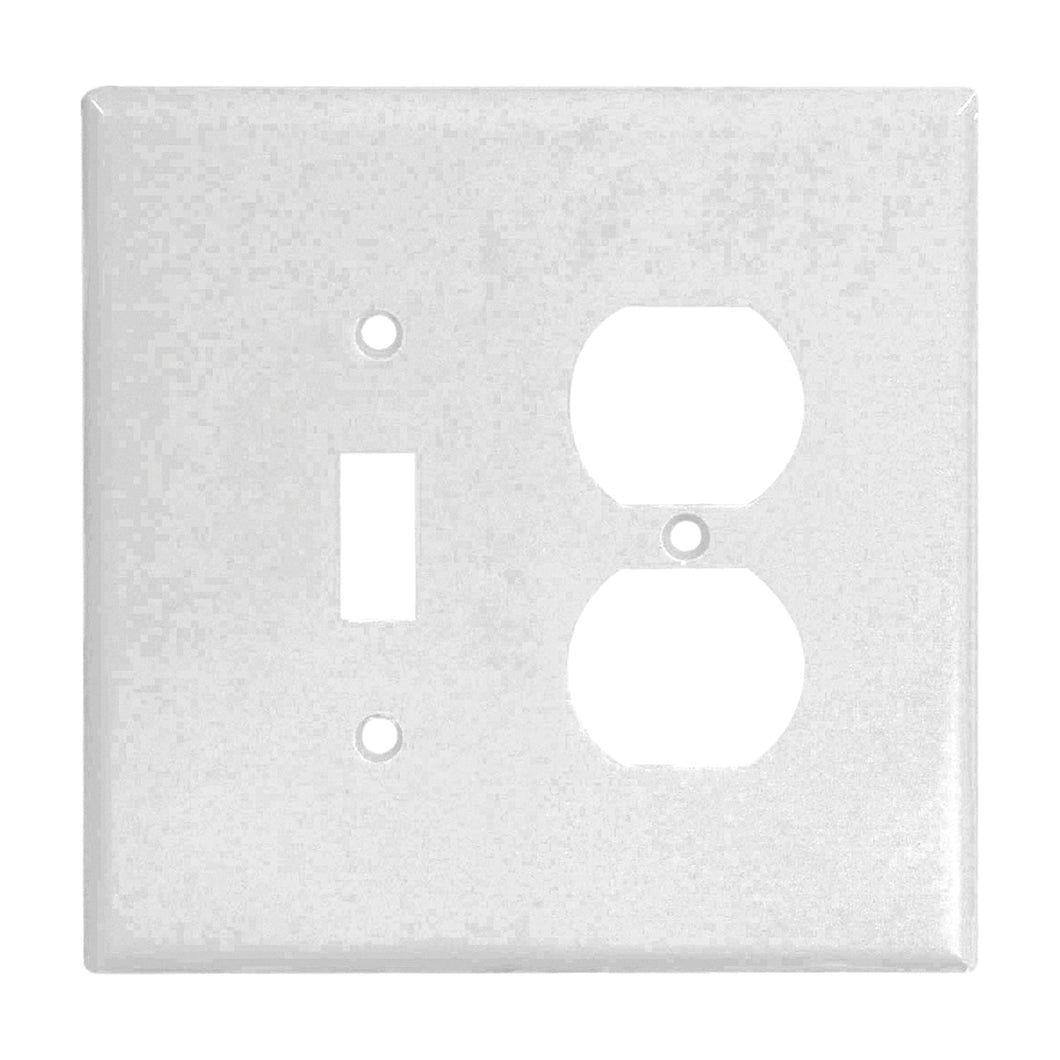 Eaton Wiring Devices 2148W-BOX Combination Wallplate, 4-1/2 in L, 4-9/16 in W, 2 -Gang, Thermoset, White